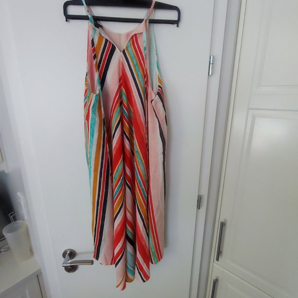 Massimo  trapeze summer dress multi colour stripe women's size S - Picture 2 of 5